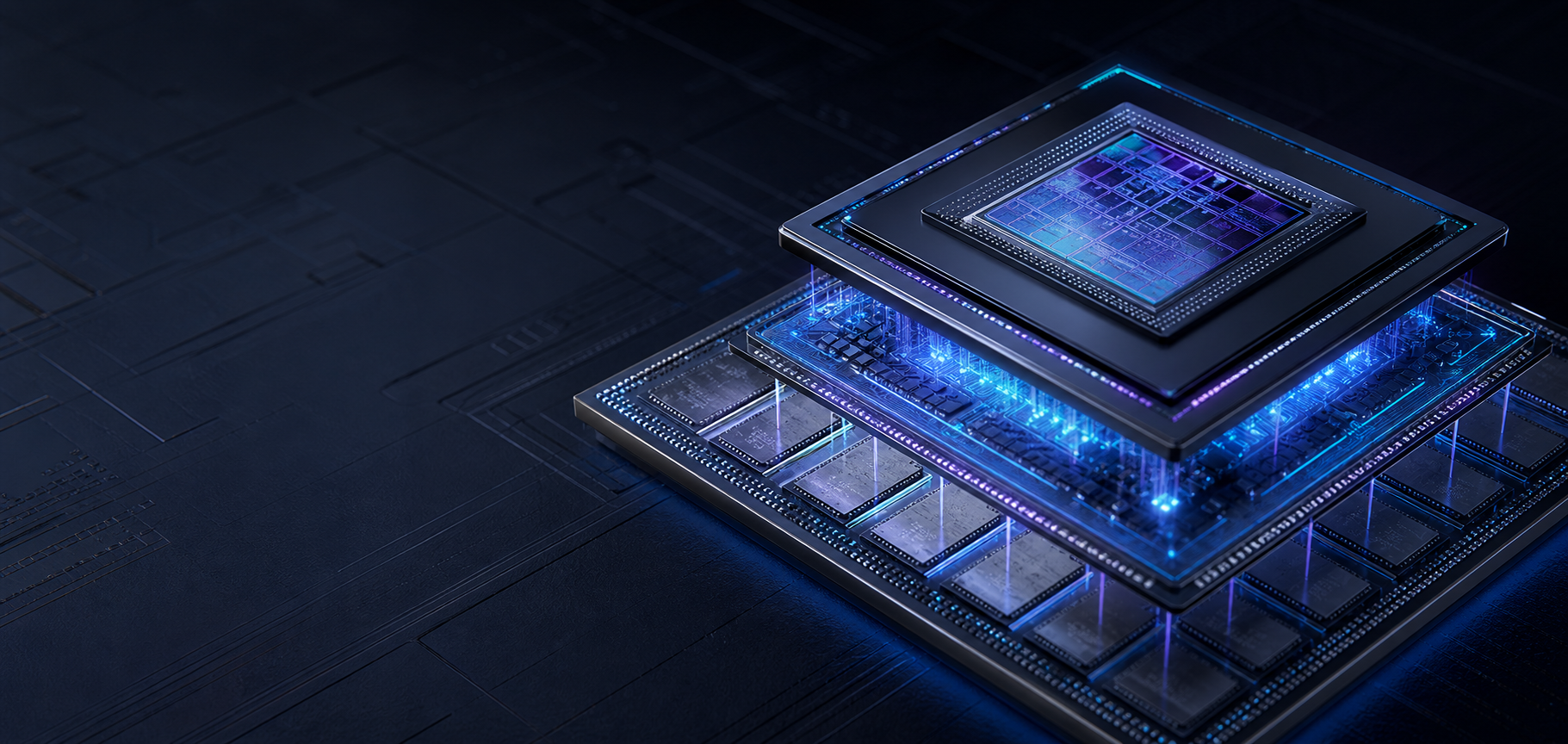 Layered integrated computing system connected by luminous high-speed interconnects