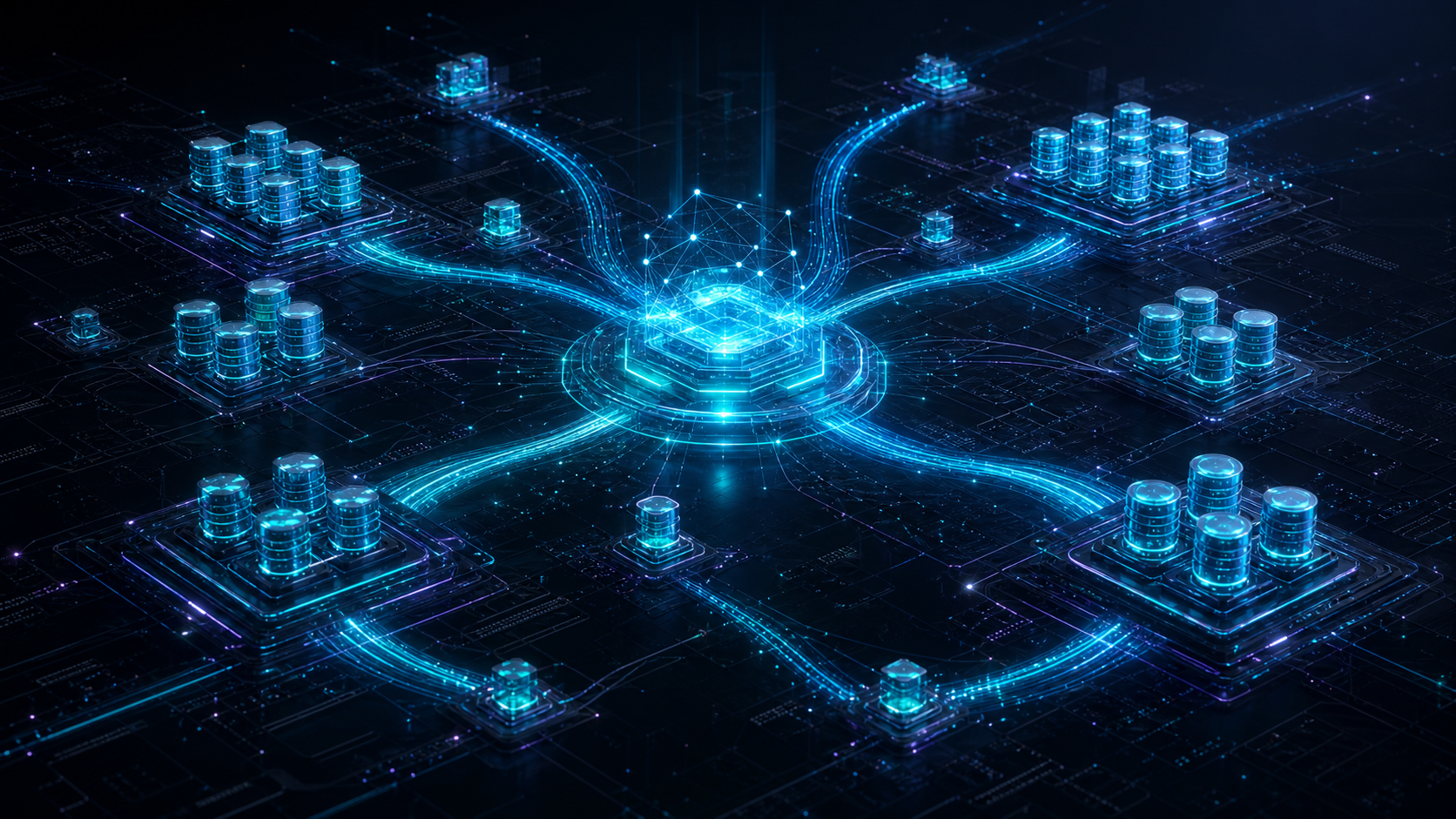 Distributed resource clusters connected through an intelligent coordination network